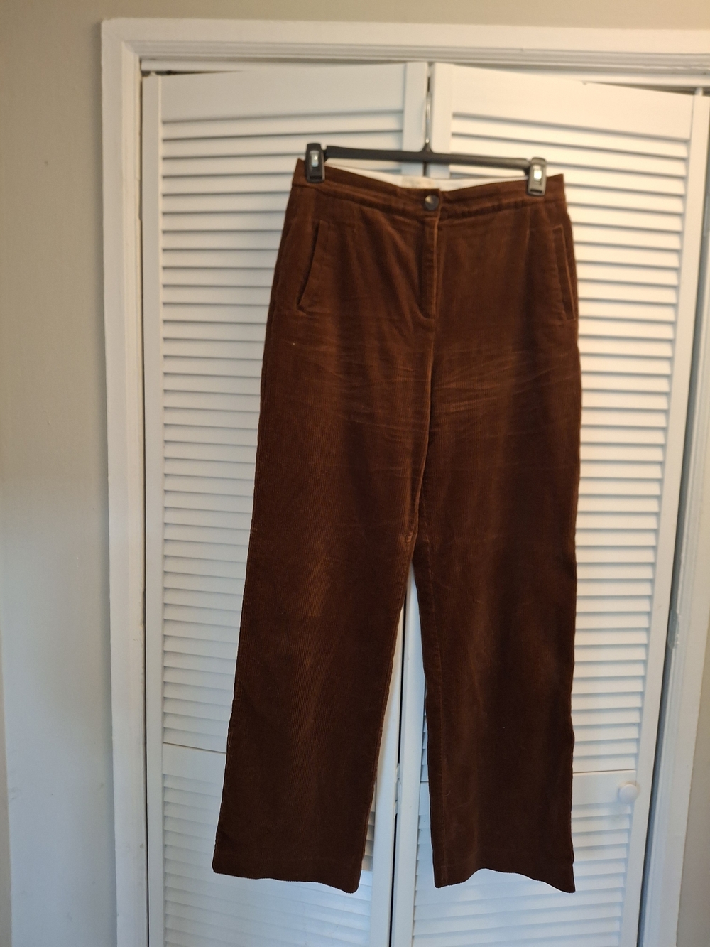 Sezane Martin Brown Wide-Leg Corduroy Trousers
